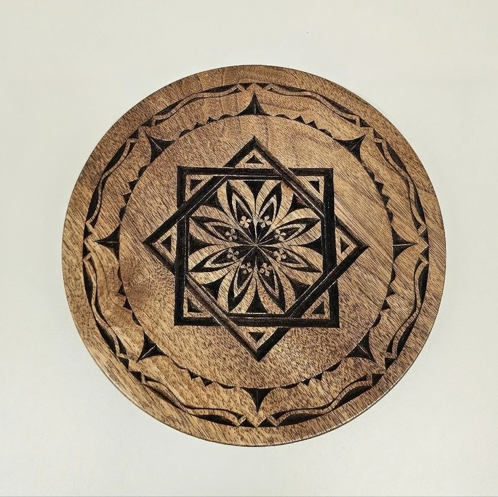 Vintage Signed Hand Carved Wooden-Resin Decor Set